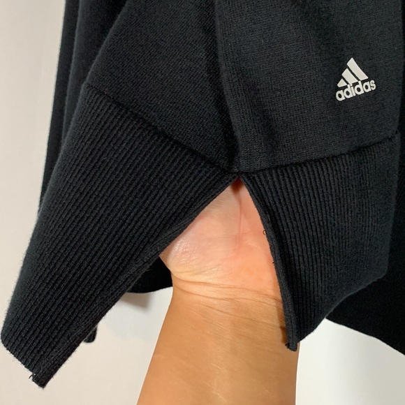 Adidas Black Knit Ribbed Side Slit Sweater Top - Picture 5 of 8